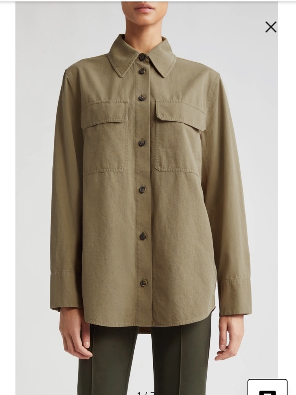 Vince Washed Cotton Shirt Jacket
